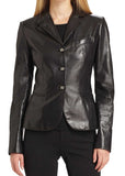 Koza Leathers Women's Real Lambskin Leather Blazer BW014