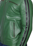 Biker Jacket - Men Real Lambskin Motorcycle Leather Biker Jacket KM482 - Koza Leathers