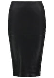 Knee Length Skirt - Women Real Lambskin Leather Knee Length Skirt WS130 - Koza Leathers