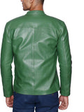 Biker Jacket - Men Real Lambskin Motorcycle Leather Biker Jacket KM482 - Koza Leathers