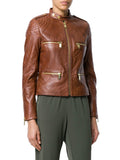 Biker / Motorcycle Jacket - Women Real Lambskin Leather Biker Jacket KW529 - Koza Leathers