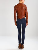 Biker / Motorcycle Jacket - Women Real Lambskin Leather Biker Jacket KW286 - Koza Leathers
