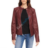 Biker / Motorcycle Jacket - Women Real Lambskin Leather Biker Jacket KW171 - Koza Leathers