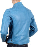 Biker Jacket - Men Real Lambskin Motorcycle Leather Biker Jacket KM484 - Koza Leathers