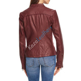 Biker / Motorcycle Jacket - Women Real Lambskin Leather Biker Jacket KW171 - Koza Leathers