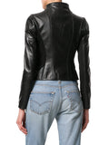 Biker / Motorcycle Jacket - Women Real Lambskin Leather Biker Jacket KW530 - Koza Leathers
