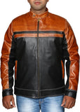 Biker Jacket - Men Real Lambskin Motorcycle Leather Biker Jacket KM485 - Koza Leathers