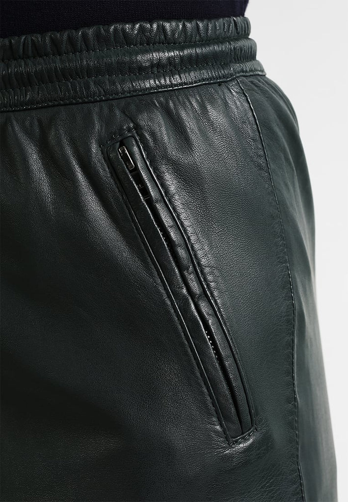 Knee Length Skirt - Women Real Lambskin Leather Mini Skirt WS133 - Koza Leathers
