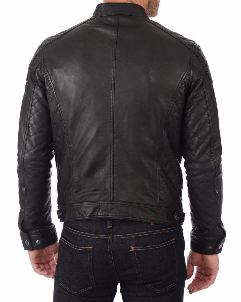 Biker Jacket - Men Real Lambskin Leather Jacket KM008 - Koza Leathers