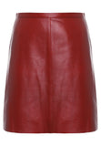 Knee Length Skirt - Women Real Lambskin Leather Mini Skirt WS134 - Koza Leathers
