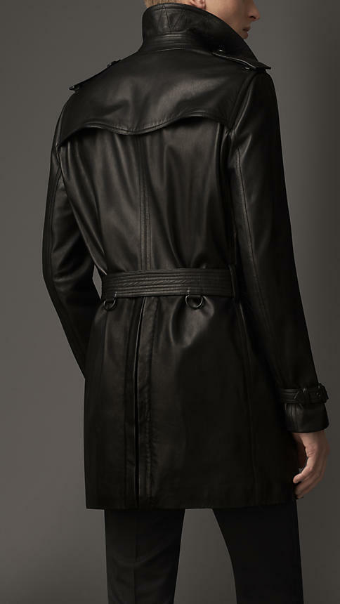 Koza Leathers Men's Genuine Lambskin Trench Coat Real Leather Jacket TM006