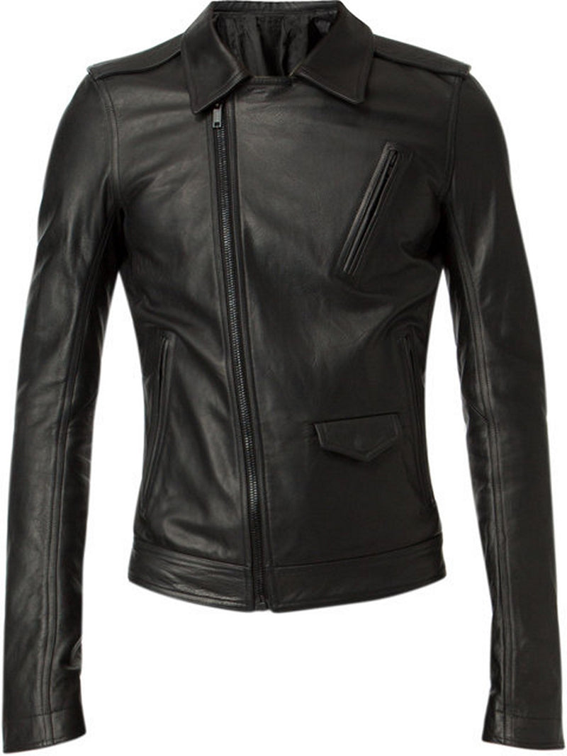 Biker Jacket - Men Real Lambskin Motorcycle Leather Biker Jacket KM363 - Koza Leathers