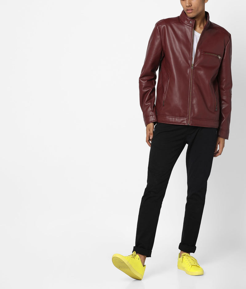 Biker Jacket - Men Real Lambskin Motorcycle Leather Biker Jacket KM607 - Koza Leathers