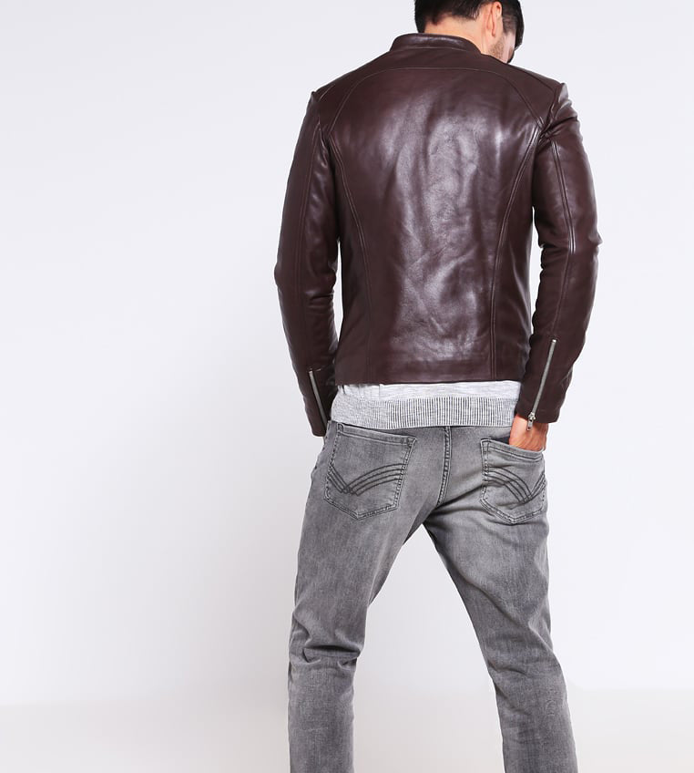 Biker Jacket - Men Real Lambskin Motorcycle Leather Biker Jacket KM238 - Koza Leathers