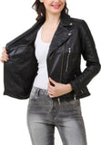 Biker / Motorcycle Jacket - Women Real Lambskin Leather Biker Jacket KW383 - Koza Leathers