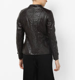 Biker / Motorcycle Jacket - Women Real Lambskin Leather Biker Jacket KW563 - Koza Leathers
