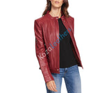 Biker / Motorcycle Jacket - Women Real Lambskin Leather Biker Jacket KW103 - Koza Leathers