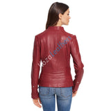 Biker / Motorcycle Jacket - Women Real Lambskin Leather Biker Jacket KW103 - Koza Leathers