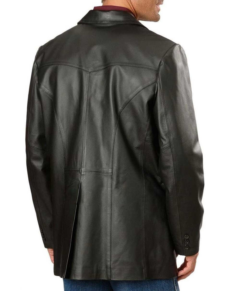 Leather Blazer - Men Real Sheepskin Leather Blazer KB002 - Koza Leathers