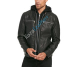 Biker Jacket - Men Real Lambskin Motorcycle Leather Biker Jacket KM213 - Koza Leathers
