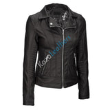 Biker / Motorcycle Jacket - Women Real Lambskin Leather Biker Jacket KW185 - Koza Leathers