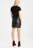 Knee Length Skirt - Women Real Lambskin Leather Mini Skirt WS135 - Koza Leathers
