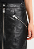 Knee Length Skirt - Women Real Lambskin Leather Mini Skirt WS135 - Koza Leathers