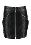 Knee Length Skirt - Women Real Lambskin Leather Mini Skirt WS135 - Koza Leathers