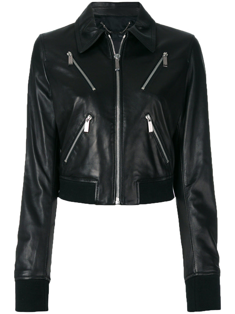 Biker / Motorcycle Jacket - Women Real Lambskin Leather Biker Jacket KW536 - Koza Leathers