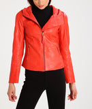 Biker / Motorcycle Jacket - Women Real Lambskin Leather Biker Jacket KW295 - Koza Leathers