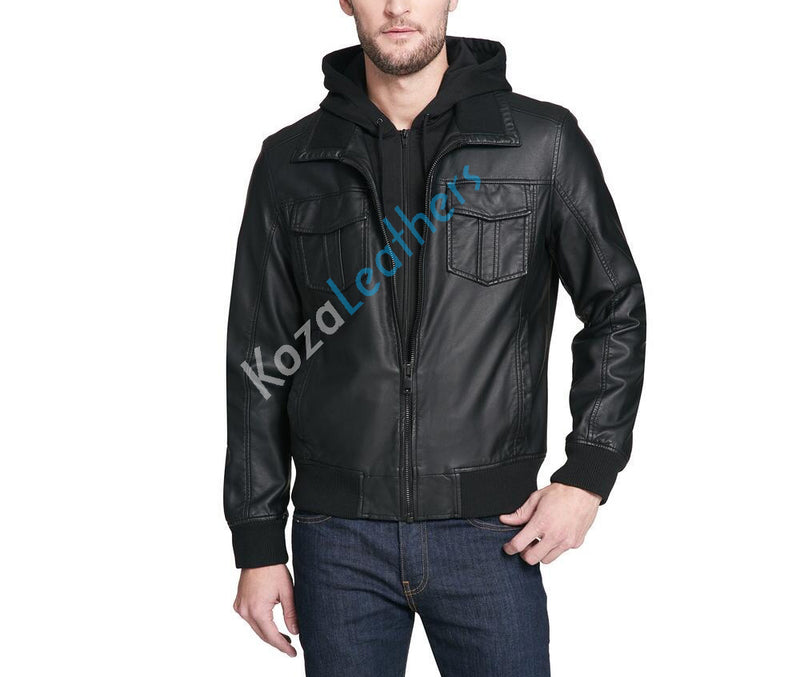 Biker Jacket - Men Real Lambskin Motorcycle Leather Biker Jacket KM217 - Koza Leathers