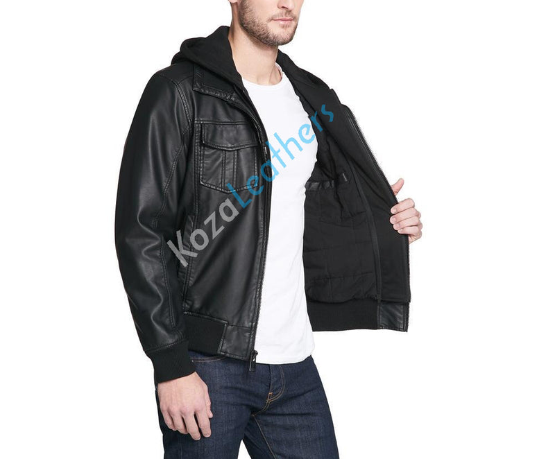 Biker Jacket - Men Real Lambskin Motorcycle Leather Biker Jacket KM217 - Koza Leathers
