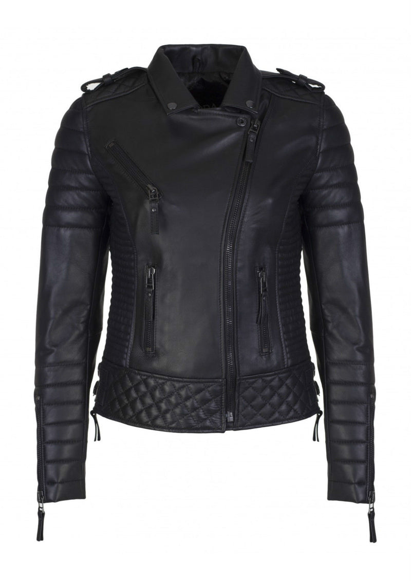 Biker / Motorcycle Jacket - Women Real Lambskin Leather Biker Jacket KW085 - Koza Leathers