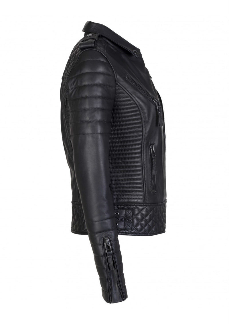 Biker / Motorcycle Jacket - Women Real Lambskin Leather Biker Jacket KW085 - Koza Leathers