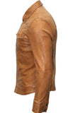 Men's Genuine Lambskin Leather Shirt Jacket MSH010