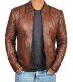 Koza Leathers Men's Genuine Lambskin Leather Vintage Bomber Jacket VJ010