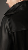 Koza Leathers Men's Genuine Lambskin Trench Coat Real Leather Jacket TM006