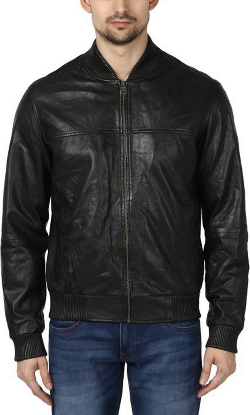 Biker Jacket - Men Real Lambskin Motorcycle Leather Biker Jacket KM388 - Koza Leathers