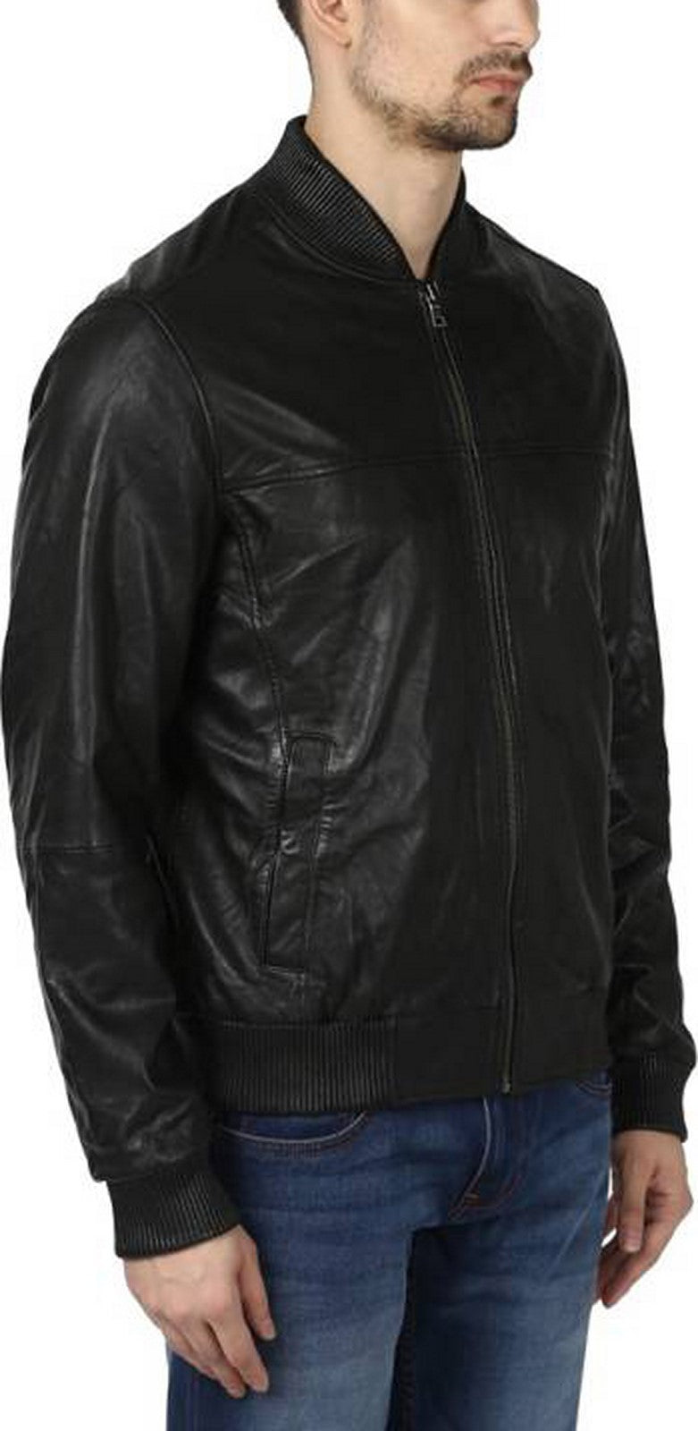 Biker Jacket - Men Real Lambskin Motorcycle Leather Biker Jacket KM388 - Koza Leathers