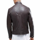 Biker Jacket - Men Real Lambskin Motorcycle Leather Biker Jacket KM318 - Koza Leathers