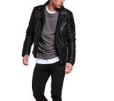 Koza Leathers Men's Genuine Lambskin Leather Biker Jacket NJ003