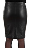 Knee Length Skirt - Women Real Lambskin Leather Slim Fit Skirt WS051 - Koza Leathers