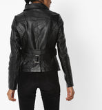 Biker / Motorcycle Jacket - Women Real Lambskin Leather Biker Jacket KW564 - Koza Leathers