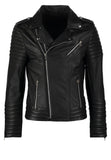 Koza Leathers Men's Genuine Lambskin Leather Biker Jacket NJ003