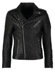 Biker Jacket - Men Real Lambskin Motorcycle Leather Biker Jacket KM239 - Koza Leathers