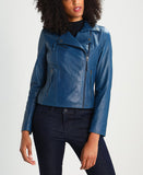 Biker / Motorcycle Jacket - Women Real Lambskin Leather Biker Jacket KW297 - Koza Leathers