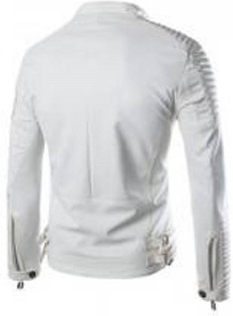 Biker Jacket - Men Real Lambskin Motorcycle Leather Biker Jacket KM500 - Koza Leathers