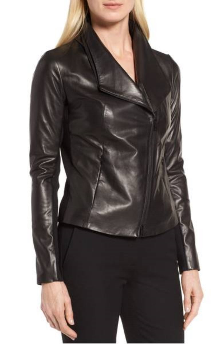 Biker / Motorcycle Jacket - Women Real Lambskin Leather Biker Jacket KW361 - Koza Leathers