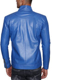 Biker Jacket - Men Real Lambskin Motorcycle Leather Biker Jacket KM501 - Koza Leathers