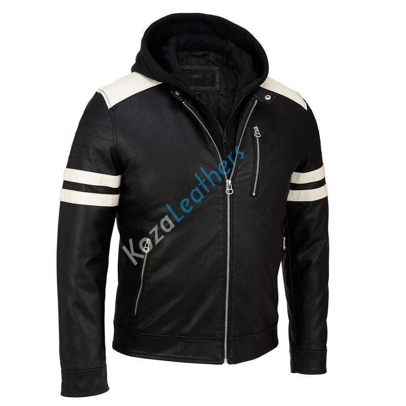 Biker Jacket - Men Real Lambskin Motorcycle Leather Biker Jacket KM222 - Koza Leathers